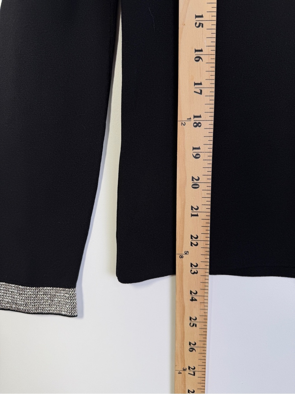 Yves Saint Laurent Metallic Trim V-Neck Knit Sweater XS Black Silver - Picture 8 of 9